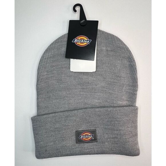 NWT Dickies Basic Grey Warm Stretchy Beanie Style Hat - Picture 1 of 5